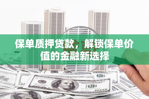 迪庆保单质押贷款，解锁保单价值的金融新选择