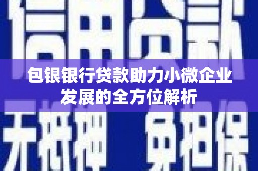 临翔包银银行贷款助力小微企业发展的全方位解析 临翔包银银行贷款助力小微企业发展的全方位解析