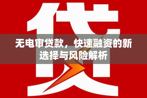 玉田无电审贷款，快速融资的新选择与风险解析