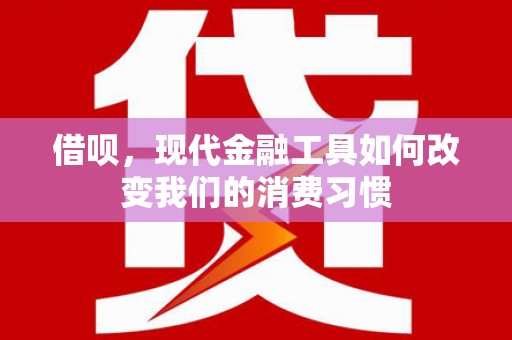 康马借呗，现代金融工具如何改变我们的消费习惯