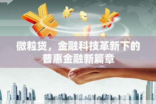 青州微粒贷，金融科技革新下的普惠金融新篇章