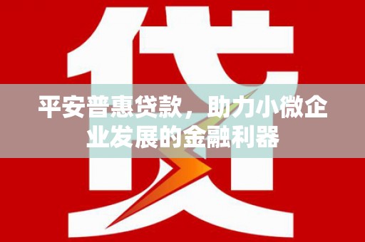 崁顶平安普惠贷款，助力小微企业发展的金融利器