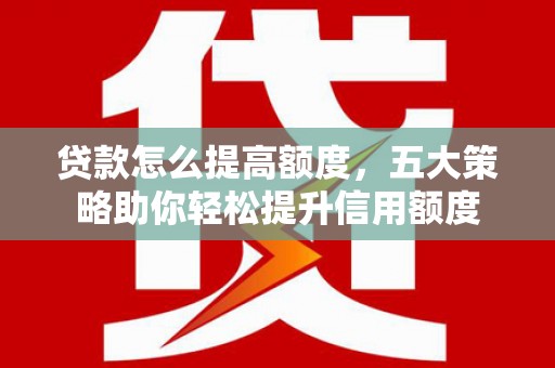 武清贷款怎么提高额度，五大策略助你轻松提升信用额度