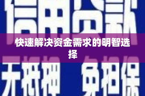 新会快速解决资金需求的明智选择