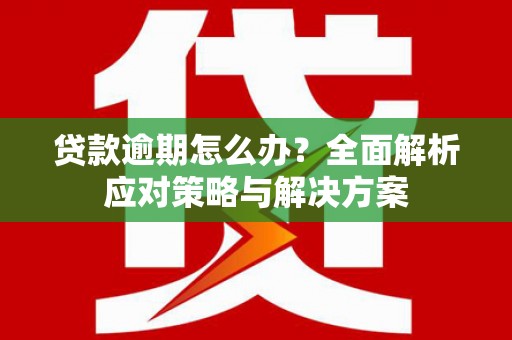 江宁贷款逾期怎么办？全面解析应对策略与解决方案
